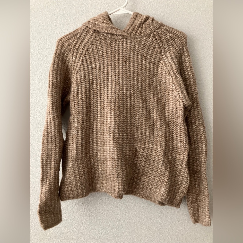 Candace Cameron Bure Brushed Raglan-Slv Hoodie Sweater - Desert (sz XXS) A463667